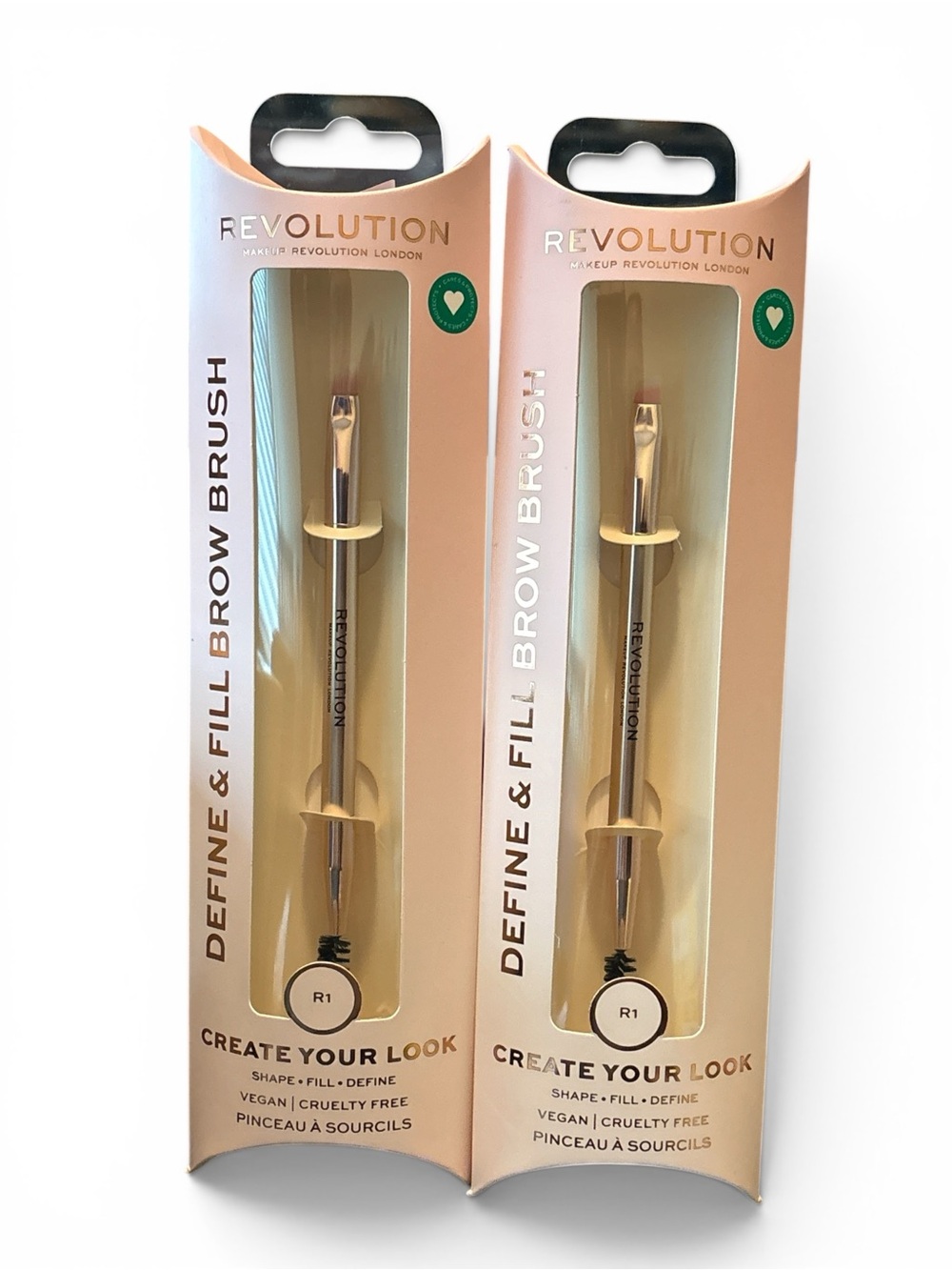 Bundle of 2 Revolution Define & Fill Brow Brushes - BNIB